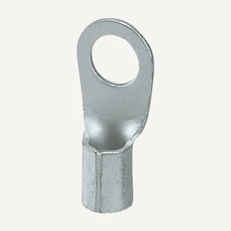 Illustration de gamme — Photo représentative pour 568202. Photo de famille. Cosse de famille 2,5 mm illustrée avec trou T4; forme et perçage exacts à confirmer. La photo ne confirme pas à elle seule le modèle exact ni la configuration livrée.