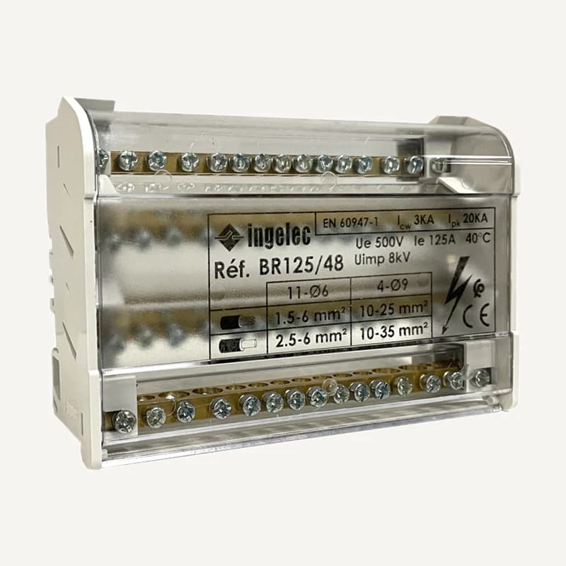 BR125/48 — Repartiteur tetrapolaire 125A 8MODULES