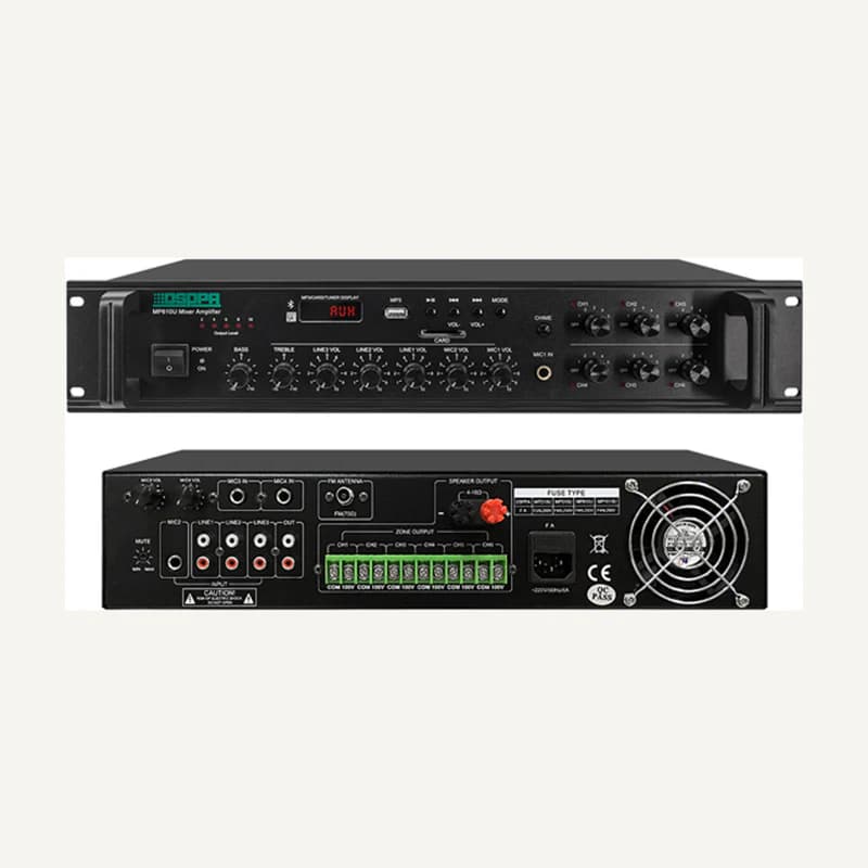 D-MP610U — MP610U 250W 6 Zones Paging Amplifier with USB/ SD/ FM/ Bluetooth