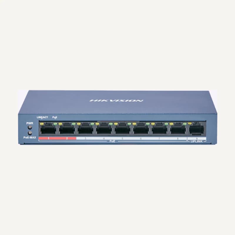 DS-3E0109P-E-M-B — Hikvision 9 ports switch 10/100 POE 12M
