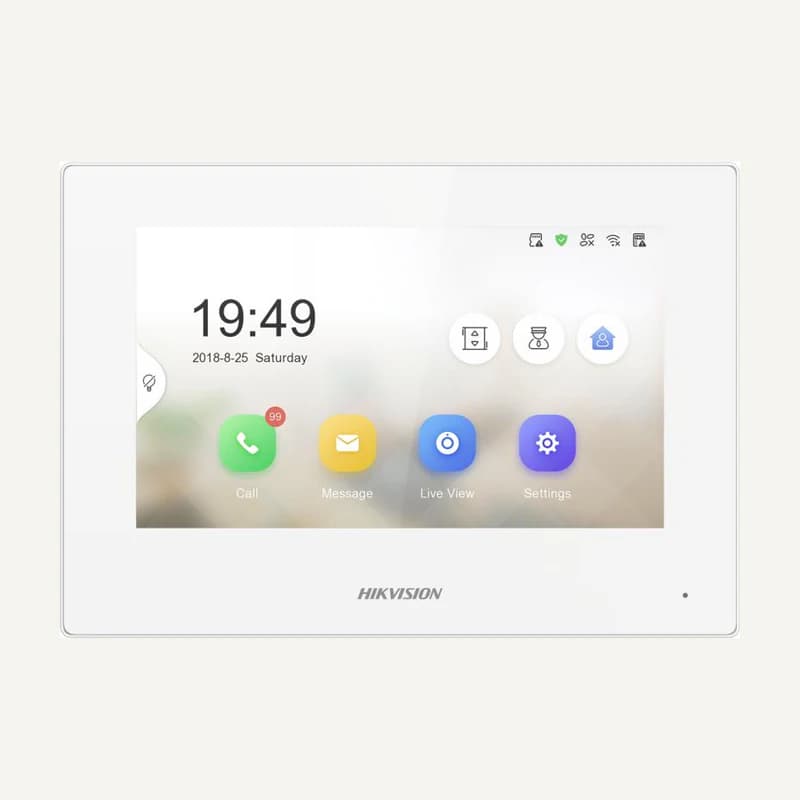 DS-KH6320-LE1 — Station intérieure IP tactile 7 pouces DS-KH6320-LE1 WHITE