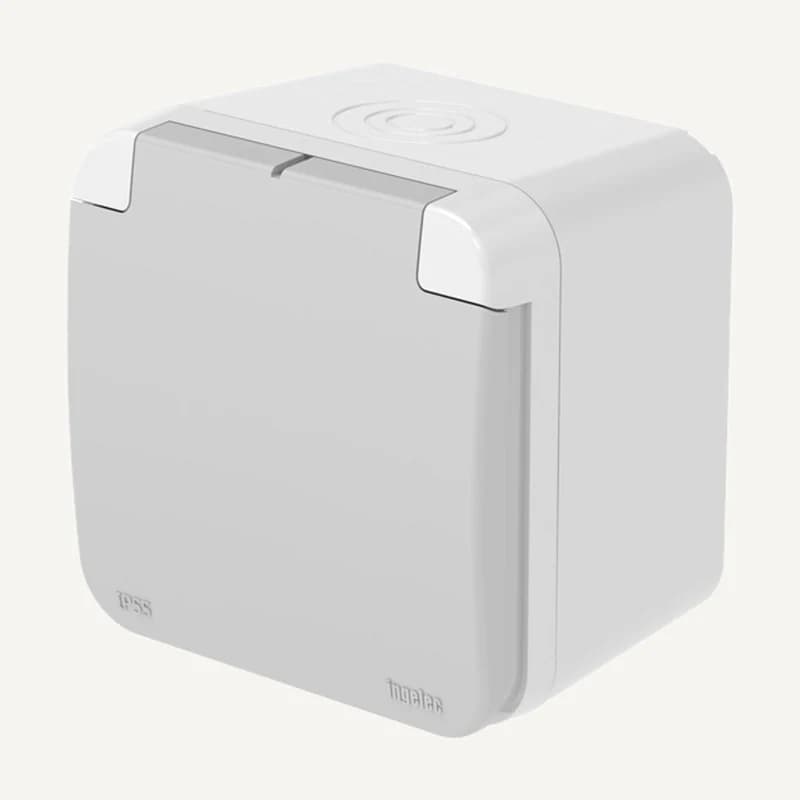 IN4876A — Prise 2P+T etanche APP gris clair TROPIC55