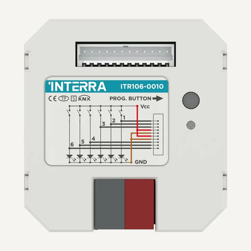 Illustration de gamme — ITR106 — Interface DE bouton poussoire KNX A 6 canaux