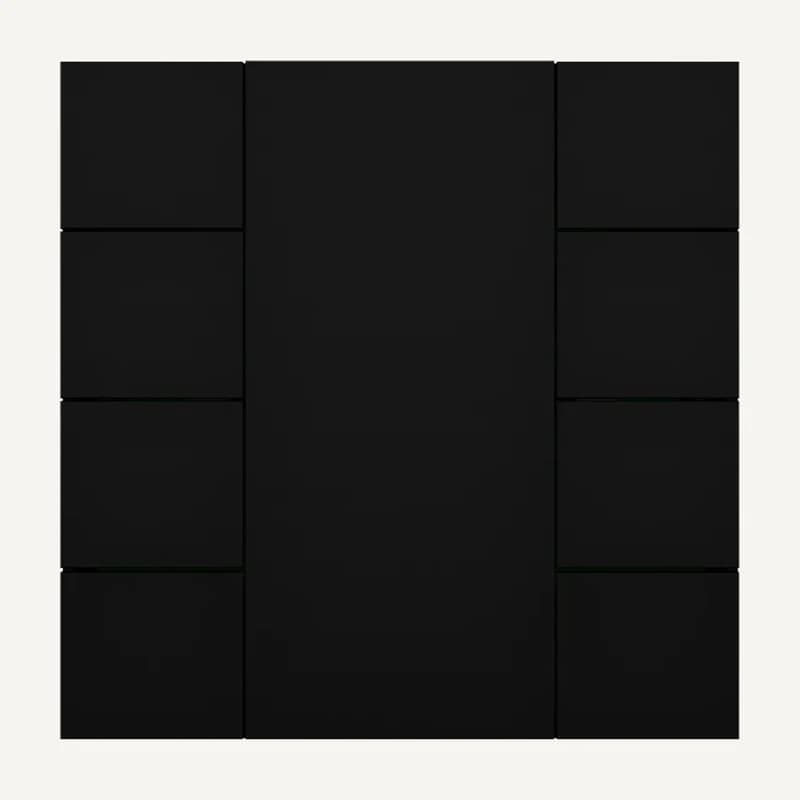 Illustration de gamme — ITR340-0811 — Iswitch+ alimunium noir A 8 bouttons KNX monobloc avec deux entrees binaires