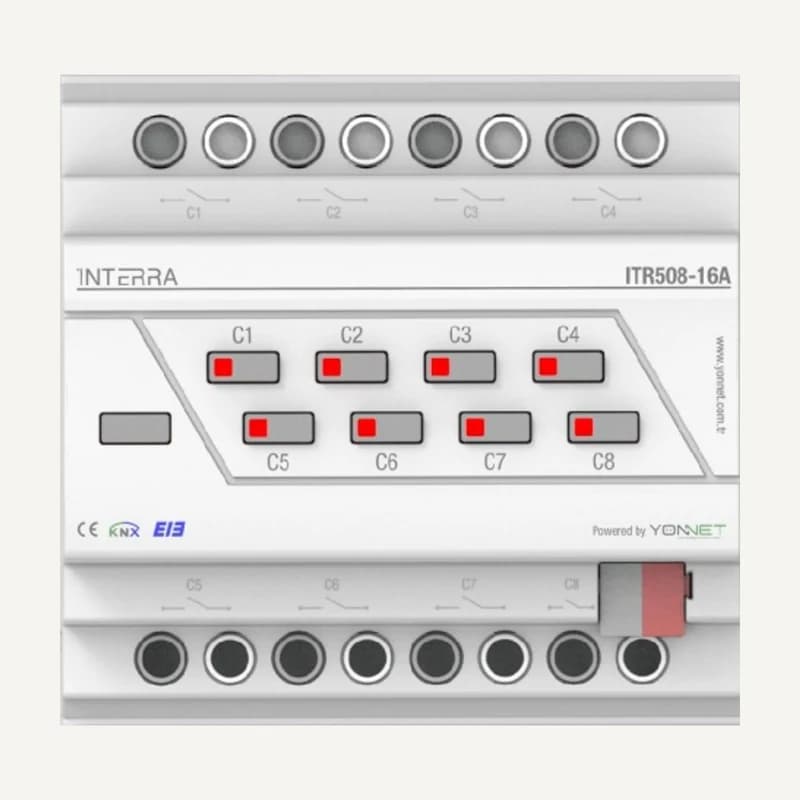 ITR508-16A — Combo actionneur multifonction 8 sorties X 16 A KNX