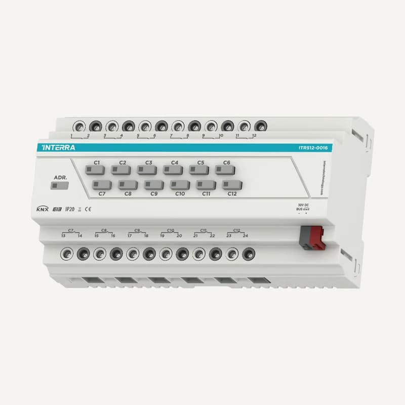 Illustration de gamme — ITR512-16A — Combo actionneur multifonction 12 sorties X 16A KNX