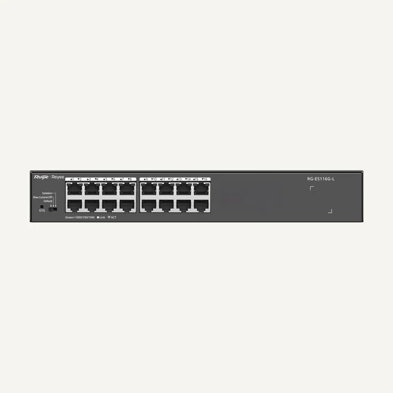 RG-ES116G-L — RG-ES116G-L, 16-Port 10/100/1000 Mbps Unmanaged Non-PoE Switch - Ruijie Reyee