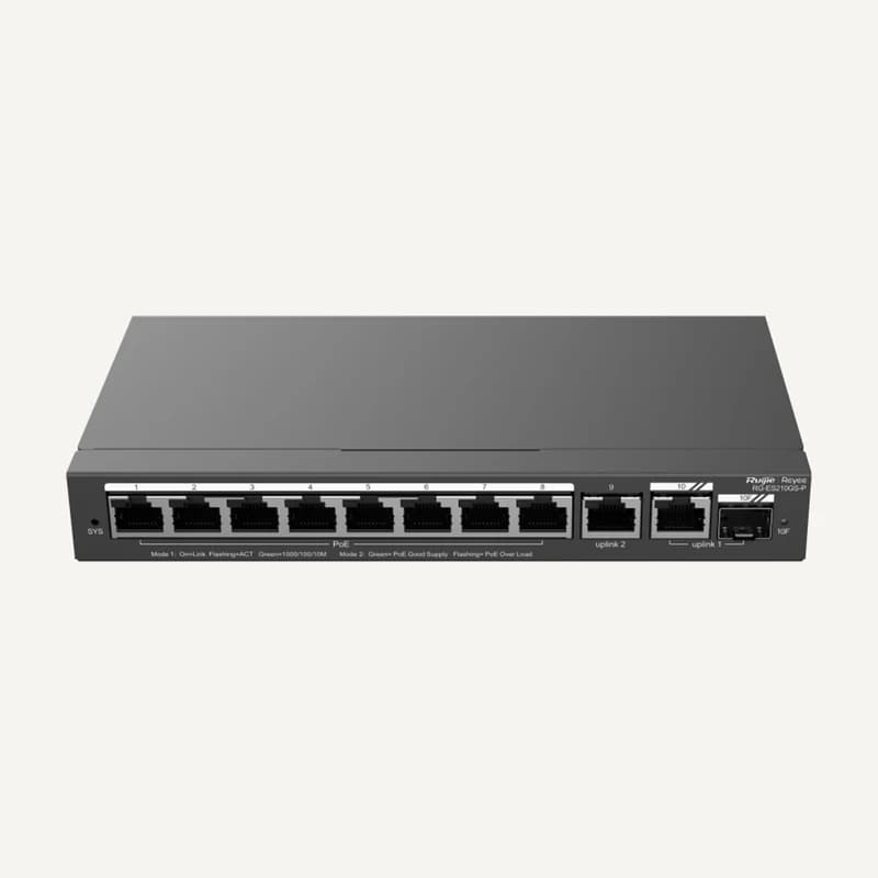 RG-ES210GS-P — Switch 10-PORT Gigabit smart cloud managed POE