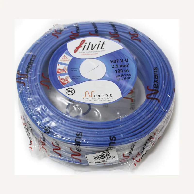 Câble U500 rigide 1.5MM bleu TUM