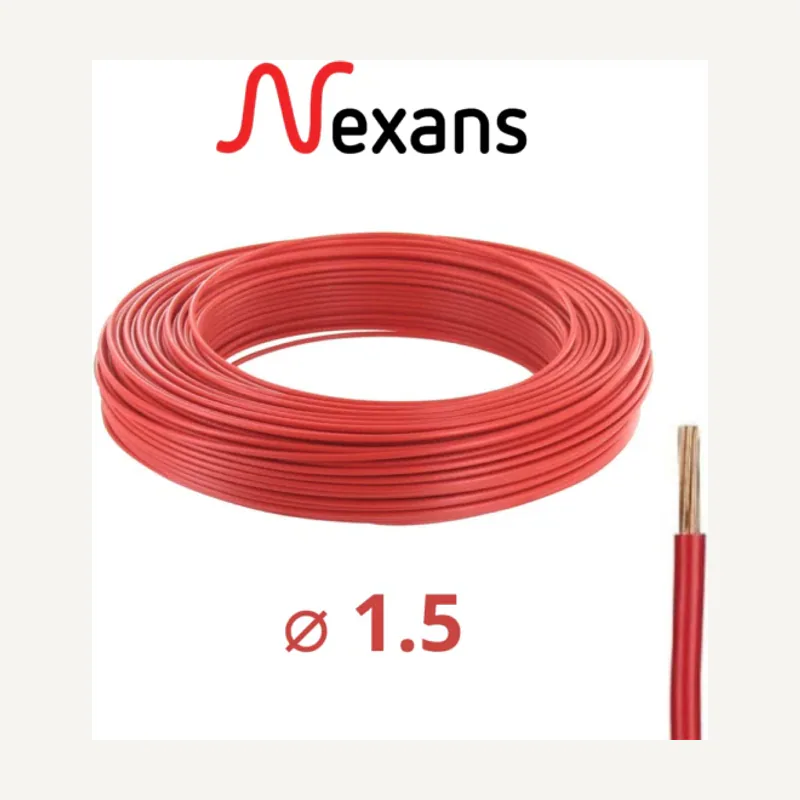 Câble U500 rigide 1.5MM rouge