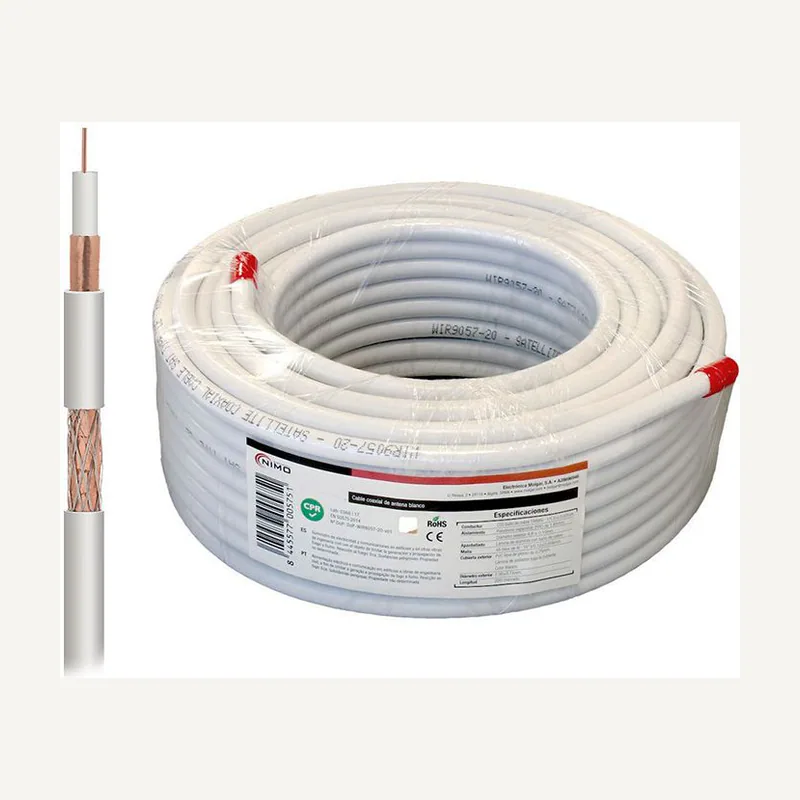 Câble coaxial blanc bobine 500M