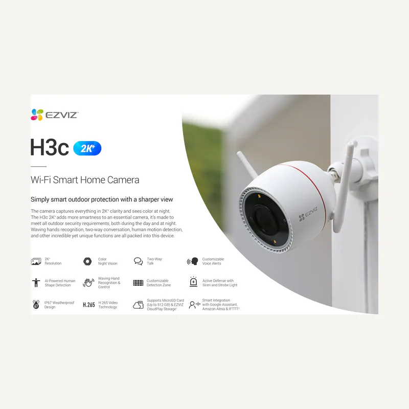 EZVIZ Caméra 2MP EZVIZ smart home caméra WIFI bullet color