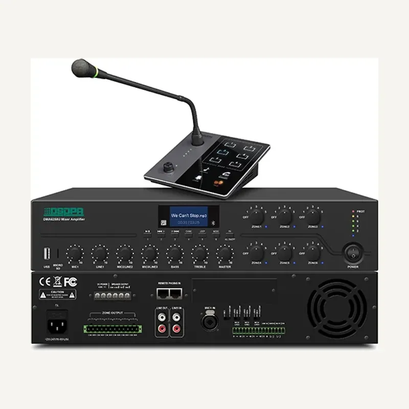 DSPPA DMA6500U 500W 6 Zones Digital Mixer Amplifier with Remote Paging Station