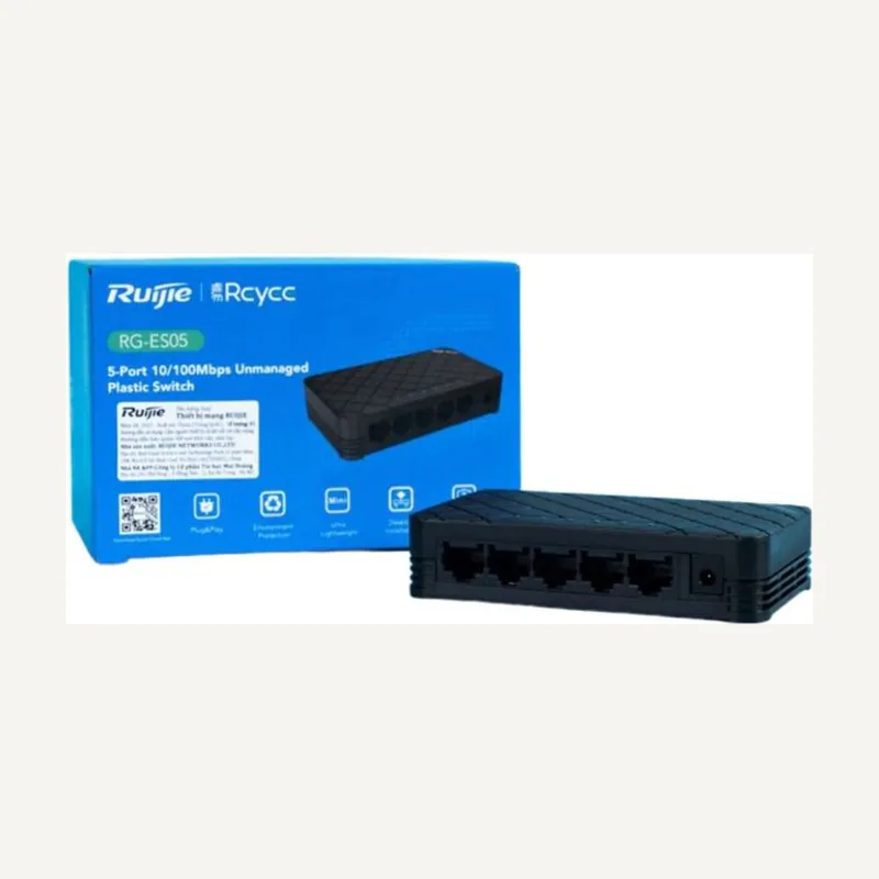 Ruijie Switch 5-PORT 10/100MBPS unmanaged plastique