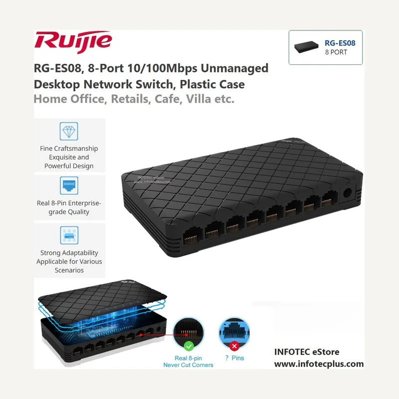 Ruijie Switch 8-PORT 10/100 MBPS desktop
