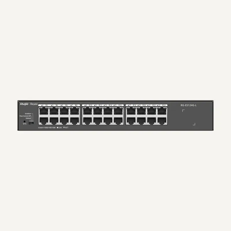 Ruijie RG-ES124G-L, 24-Port 10/100/1000 Mbps Unmanaged Non-PoE Switch - Ruijie Reyee
