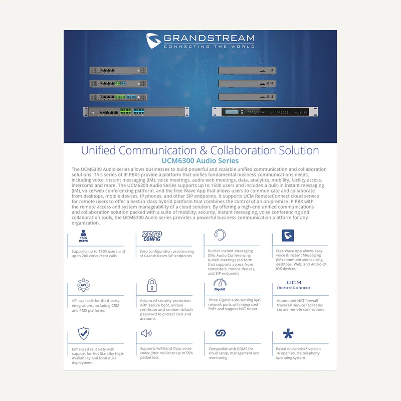 Grandstream official datasheet - UCM6302A